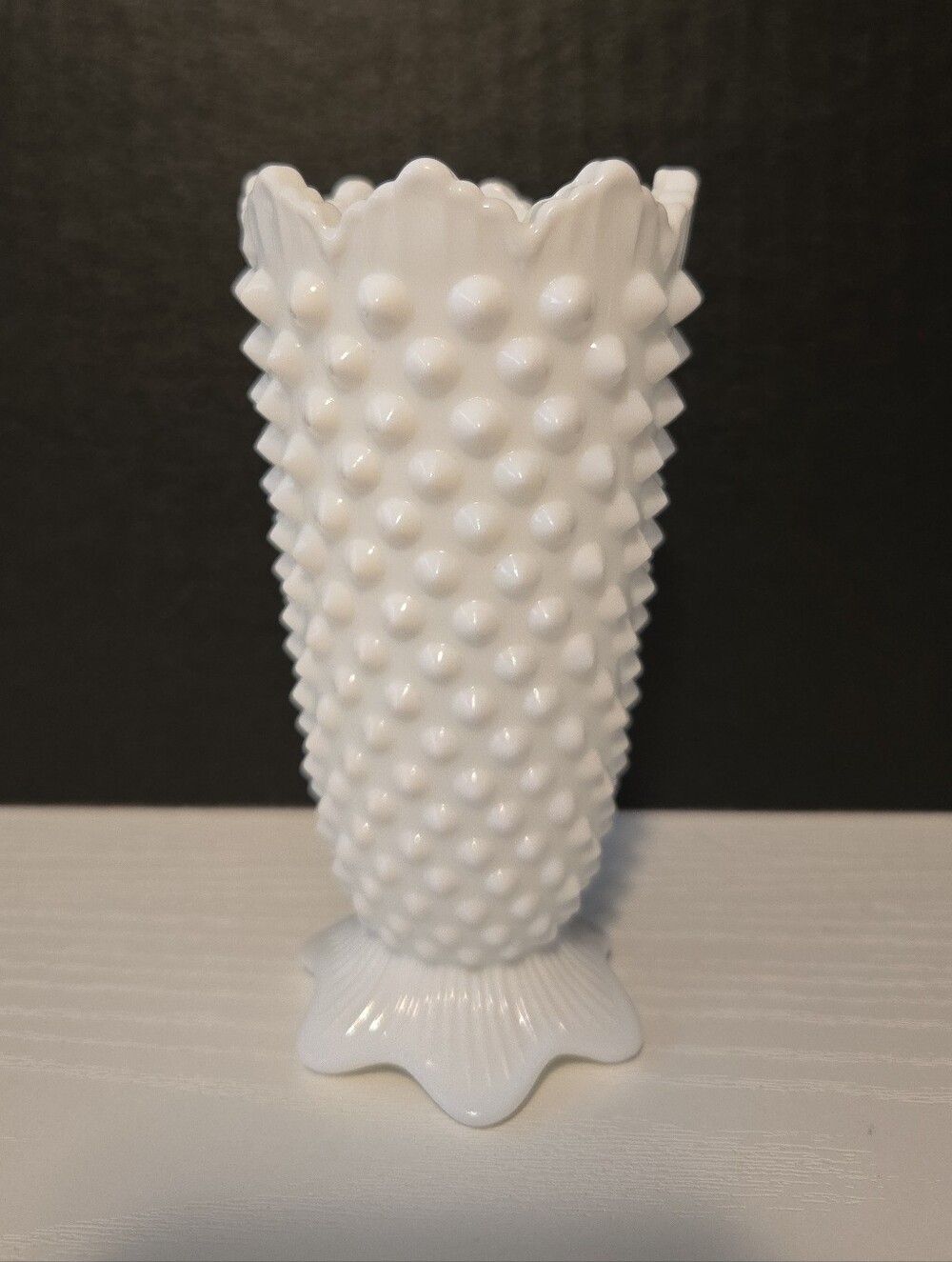 Vintage Fenton Small Hobnail Milk Gkass Bud Vase Cottagecore